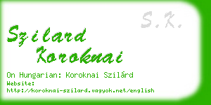 szilard koroknai business card