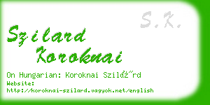 szilard koroknai business card